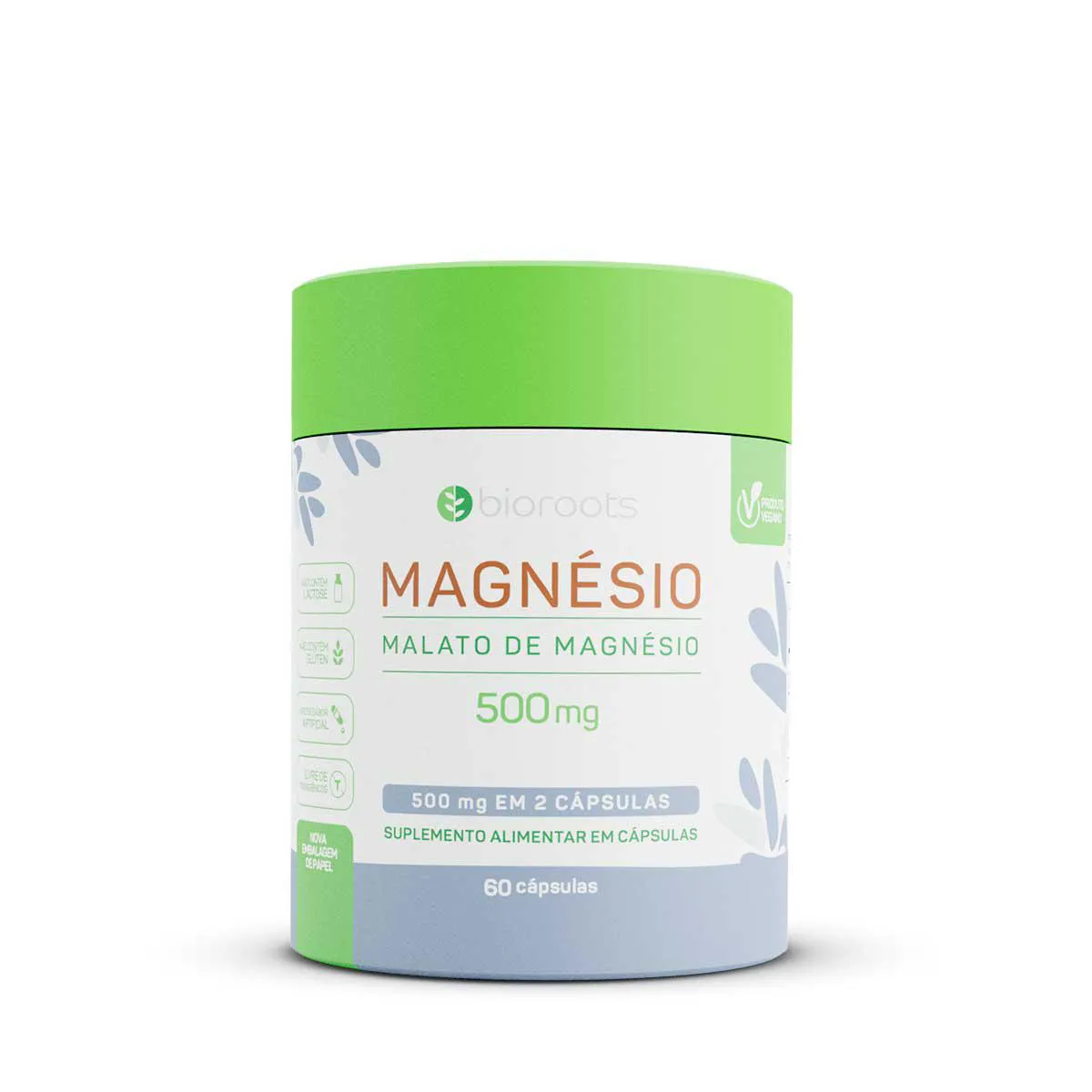 Magnésio Malato Bioroots 500mg 60 cápsulas