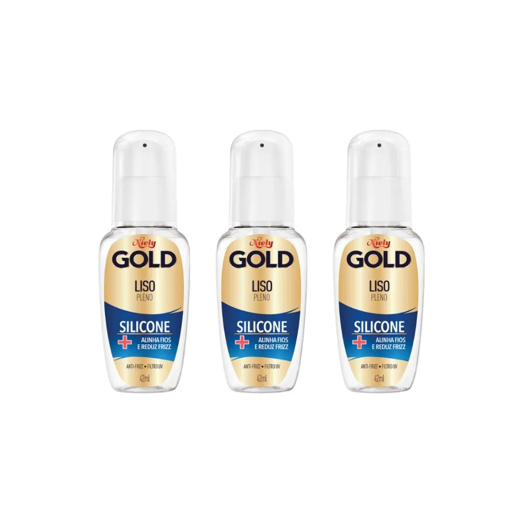 Silicone Niely Gold Liso Pleno 42ml - Kit C/ 3un