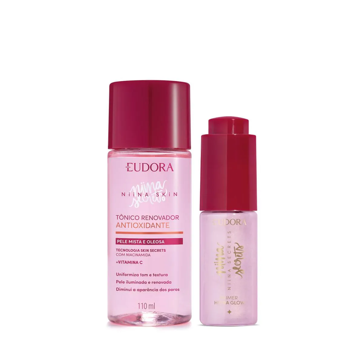 Combo Niina Secrets: Tônico Renovador 110ml + Primer Facial 16ml