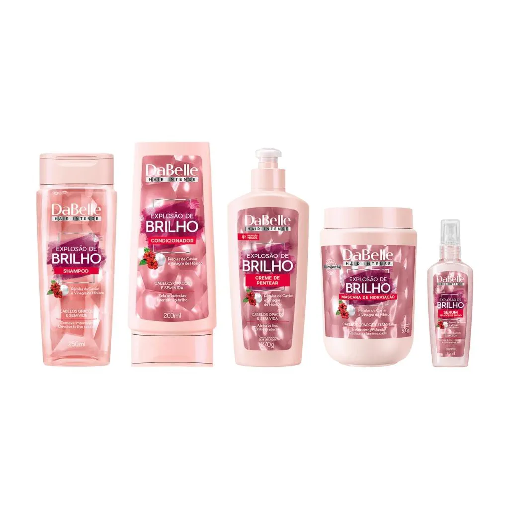 Kit Dabelle Explosão de Brilho Shampoo+Cond+Masc+Creme+Serum