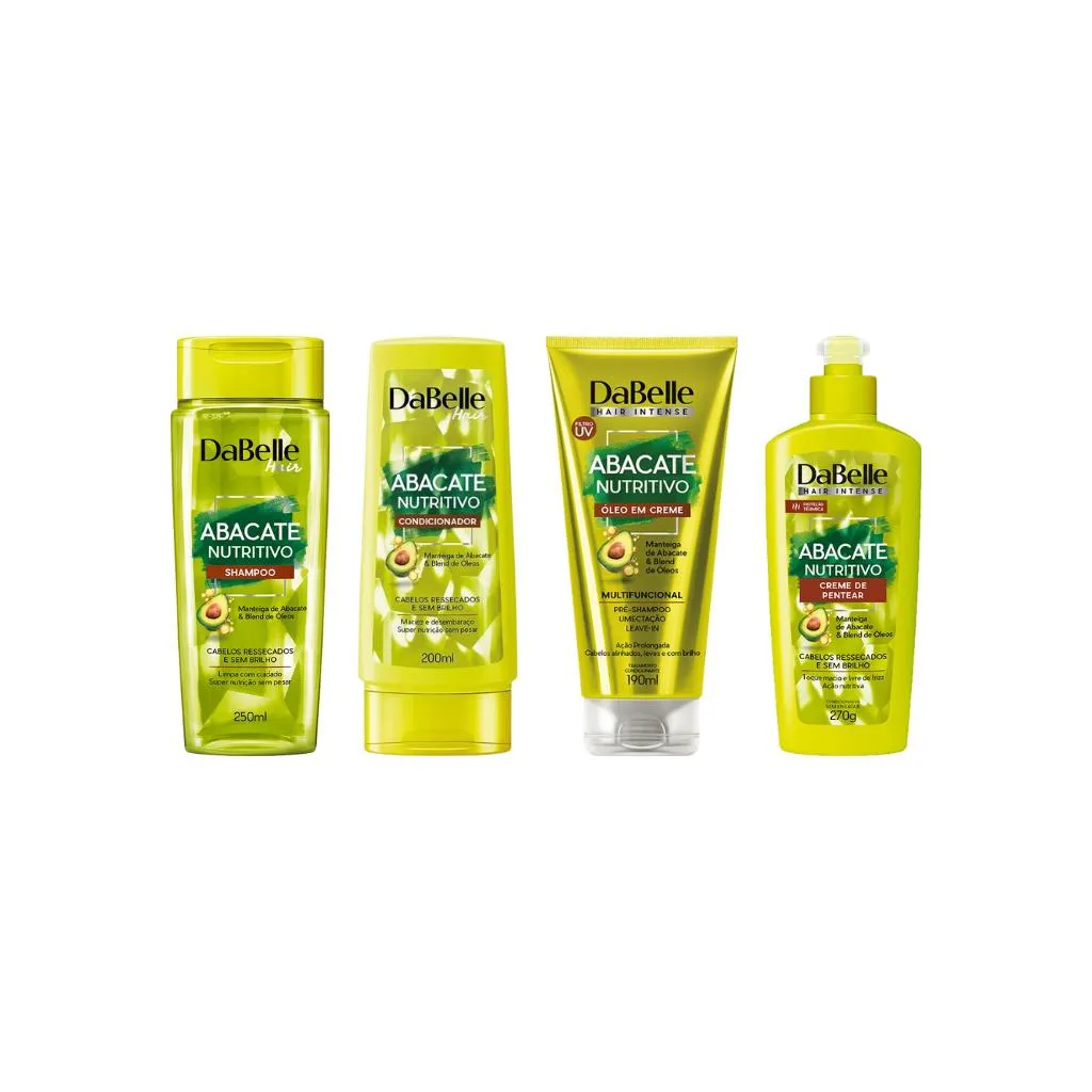 Kit Dabelle Abacate Nutritivo Shampoo+Cond+Cr Pent+Oleo Cr