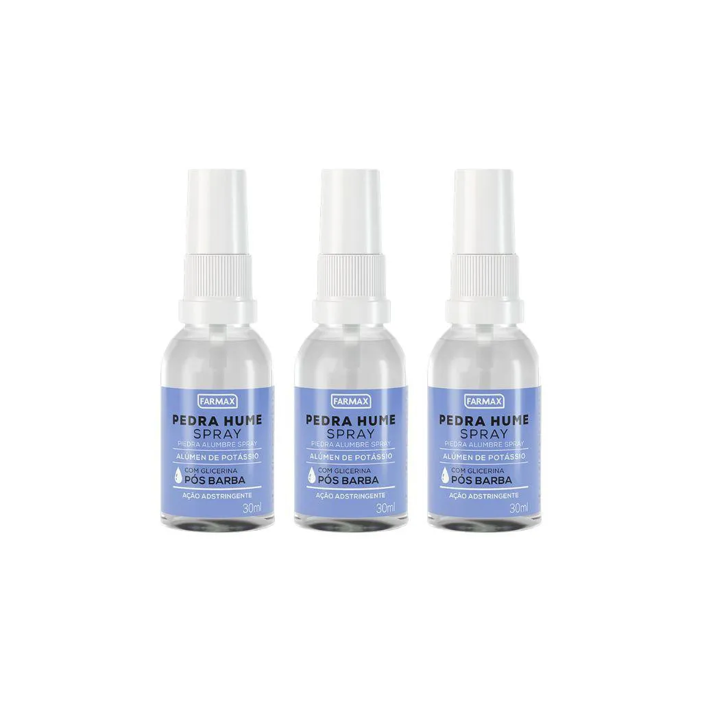 Pedra Hume Farmax 30ml Spray - Kit C/ 3un