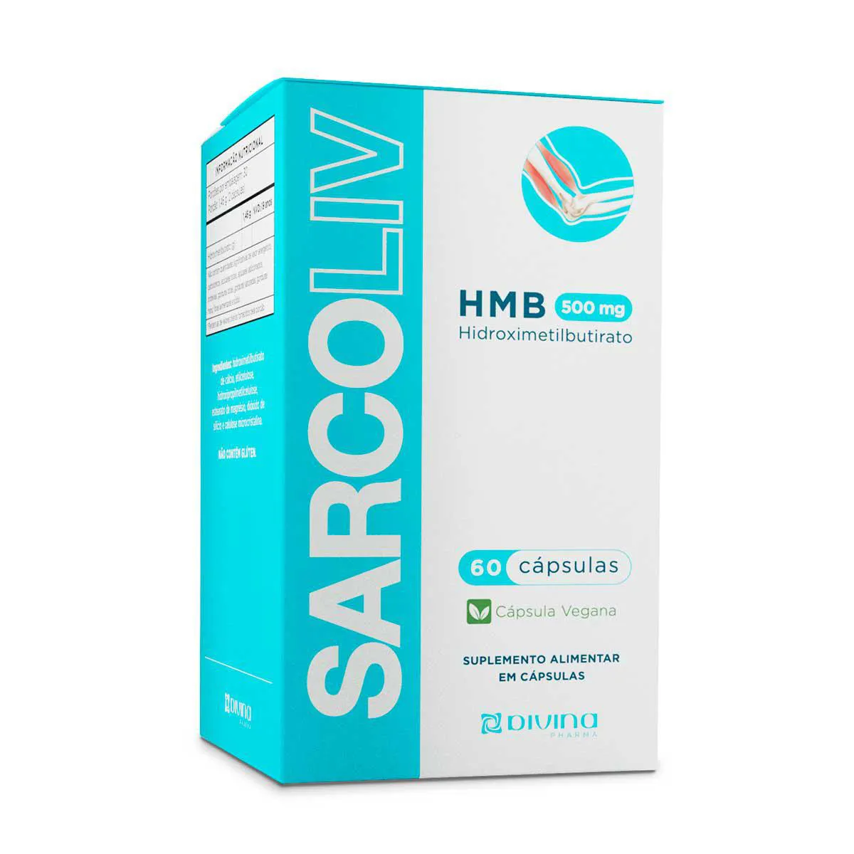 Suplemento Alimentar Sarcoliv HMB 500mg com 60 Cápsulas