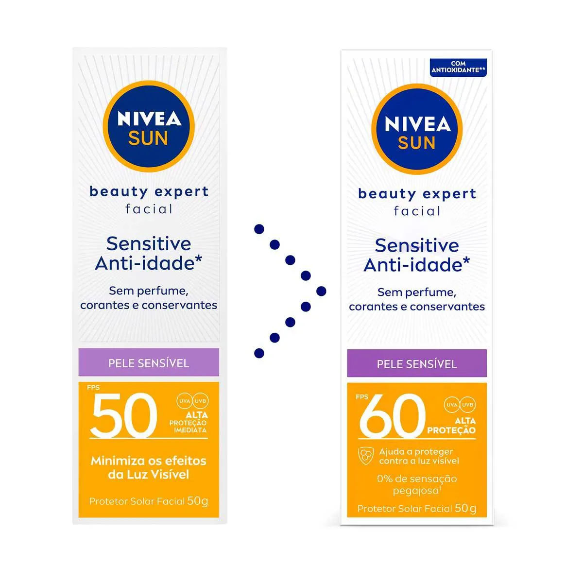  Protetor Solar Facial FPS 60 Nivea Sun Beauty Expert Sensitive 50g