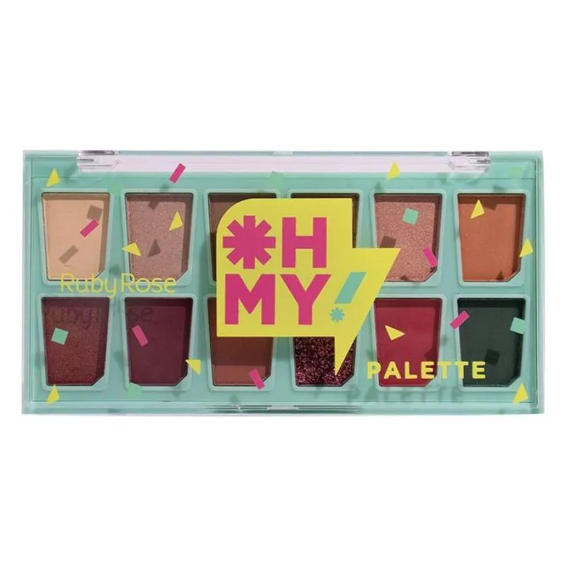 Paleta De Sombras 12 Cores Oh My! HB1091 Ruby Rose Colorido