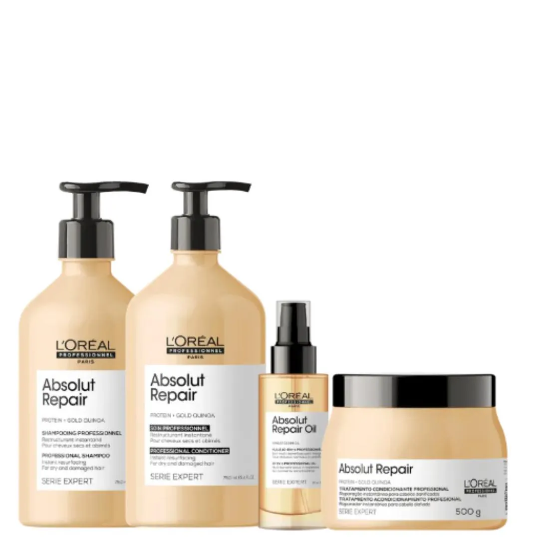 Kit L´Oréal Professionnel Absolut Repair Gold Quinoa + Protein Quadruplo (4 Produtos)