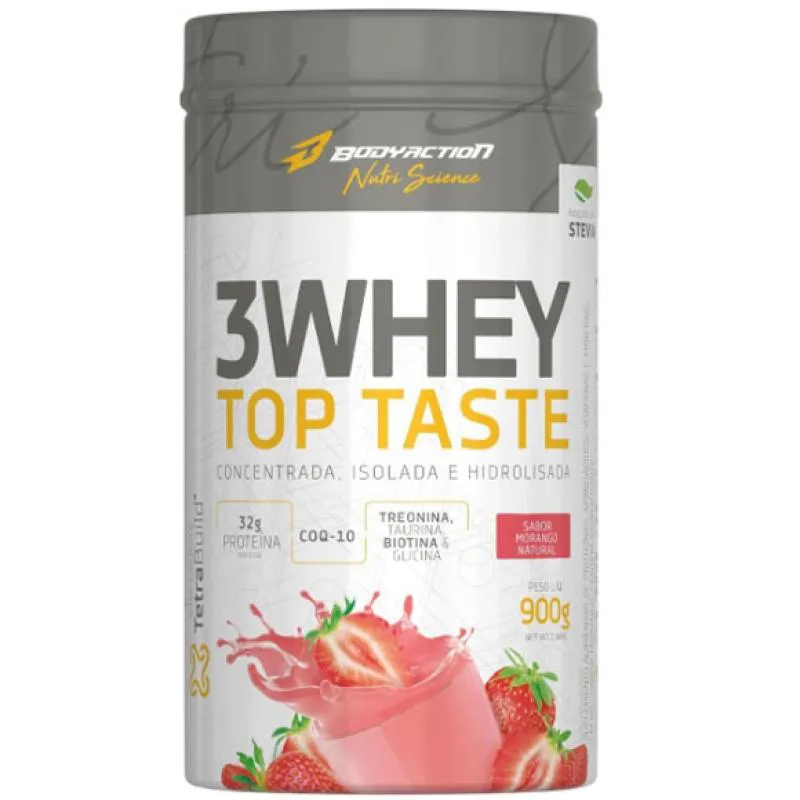 3 WHEY TOP TASTE 900g (MORANGO)