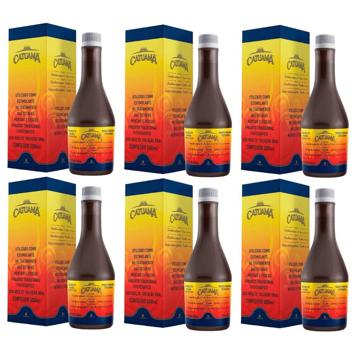 6 Frascos Catuama Revigorante Fisico Mental 500ml