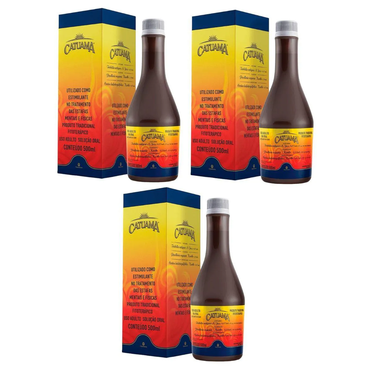 3 Frascos Catuama Revigorante Fisico Mental 500ml