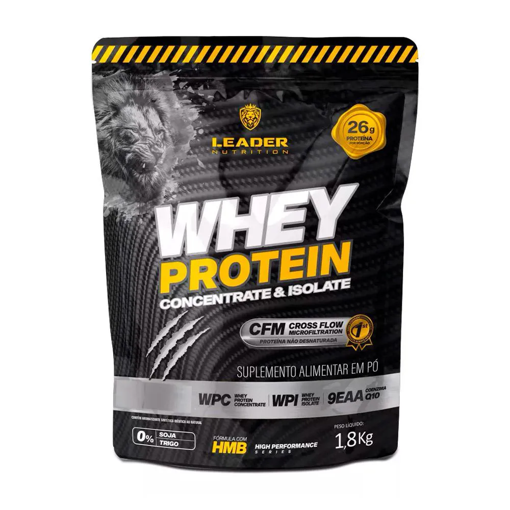 Whey Protein 2W Concentrate Isolate 1.8kg Chocolate Belga Leader Nutrition