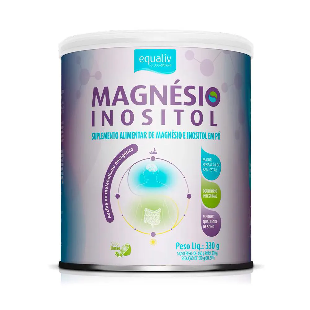 Suplemento Vitaminico Magnesio e Inositol 330g Limão Equaliv