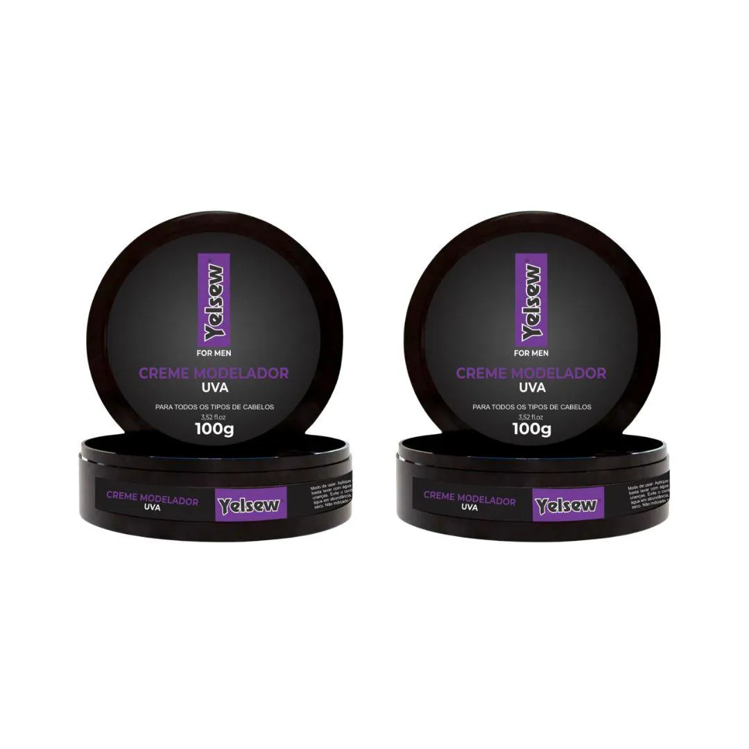 Creme Modelador Capílar Yelsew Uva 100g - Kit C/ 2un
