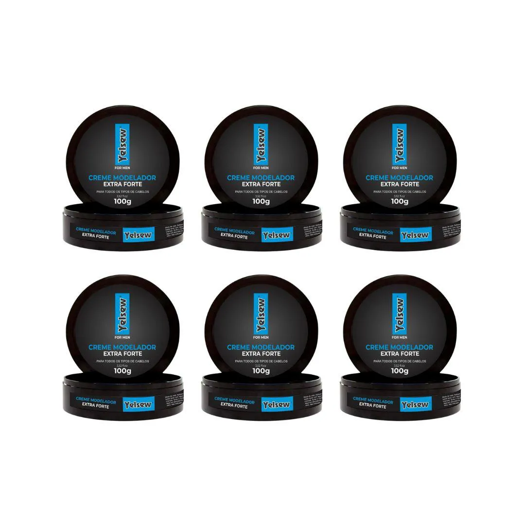 Creme Modelador Capílar Yelsew Extra Forte 100g - Kit C/ 6un