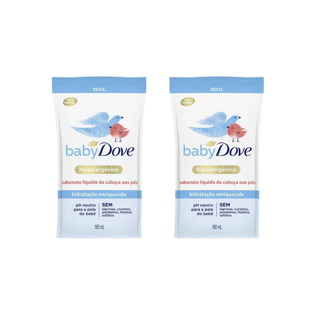 Sabonete Líquido Dove Baby Refil 180ml Hidra Enriquecida-2un