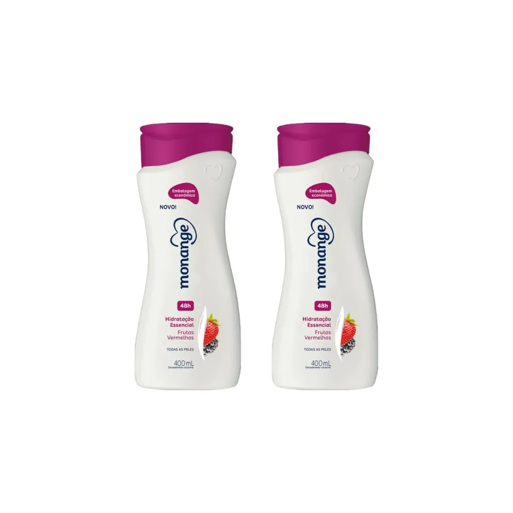 Hidratante Corporal Monange 400ml Frutas Vermelhas-Kit C/2un