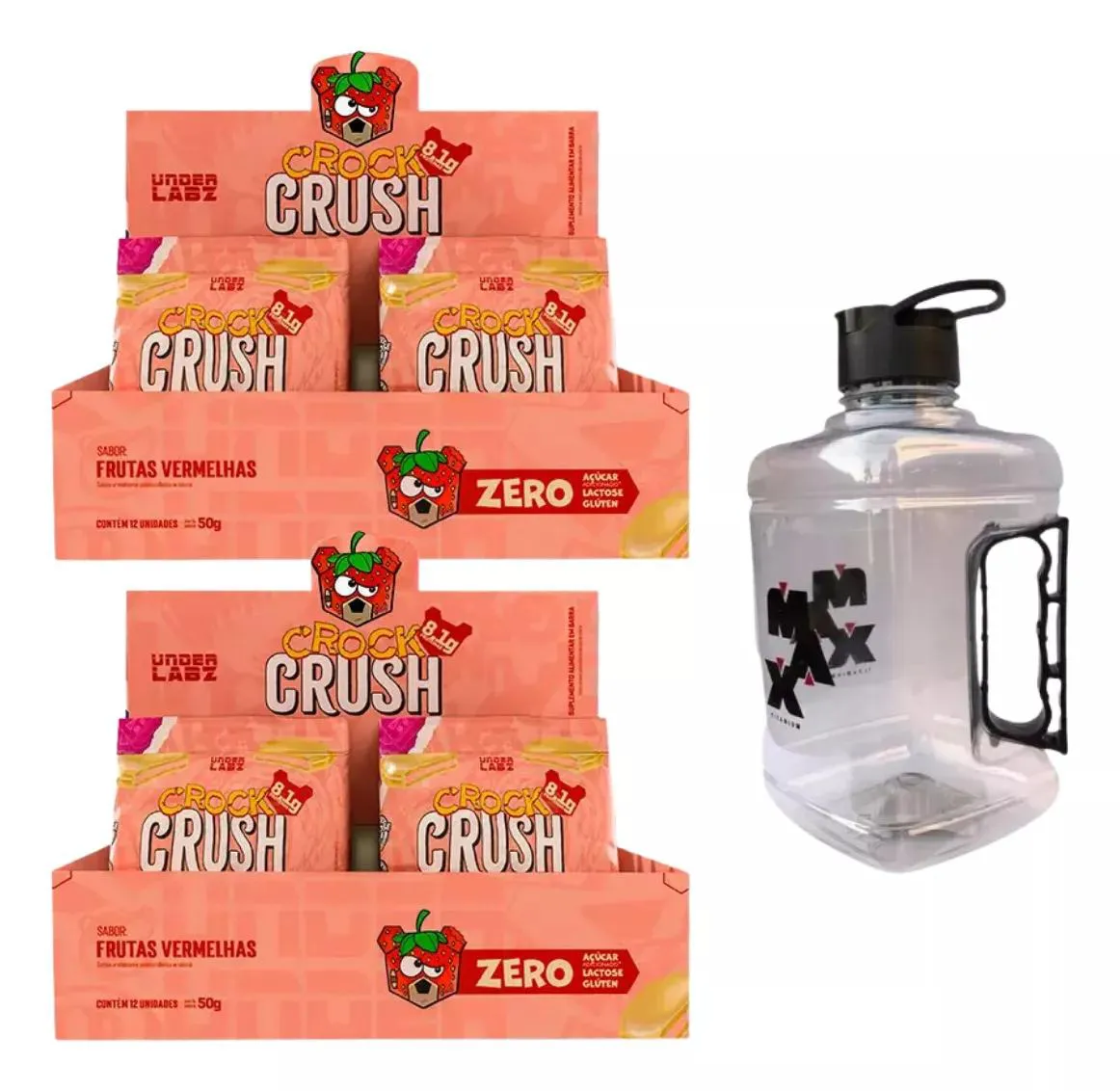 2x Crock Crush Triple Zero - 12un - Under Labz + Galão 1,5l Frutas Vermelhas