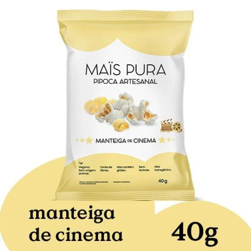 Pipoca Artesanal Mais Pura Manteiga de Cinema 40g