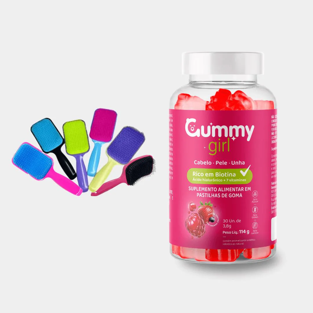 1 pote Gummy Girl + 1 Escova Mágica