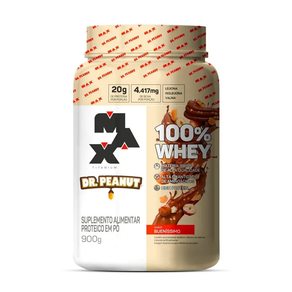 100% Whey Dr Peanut 900g - Max Titanium Bueníssimo