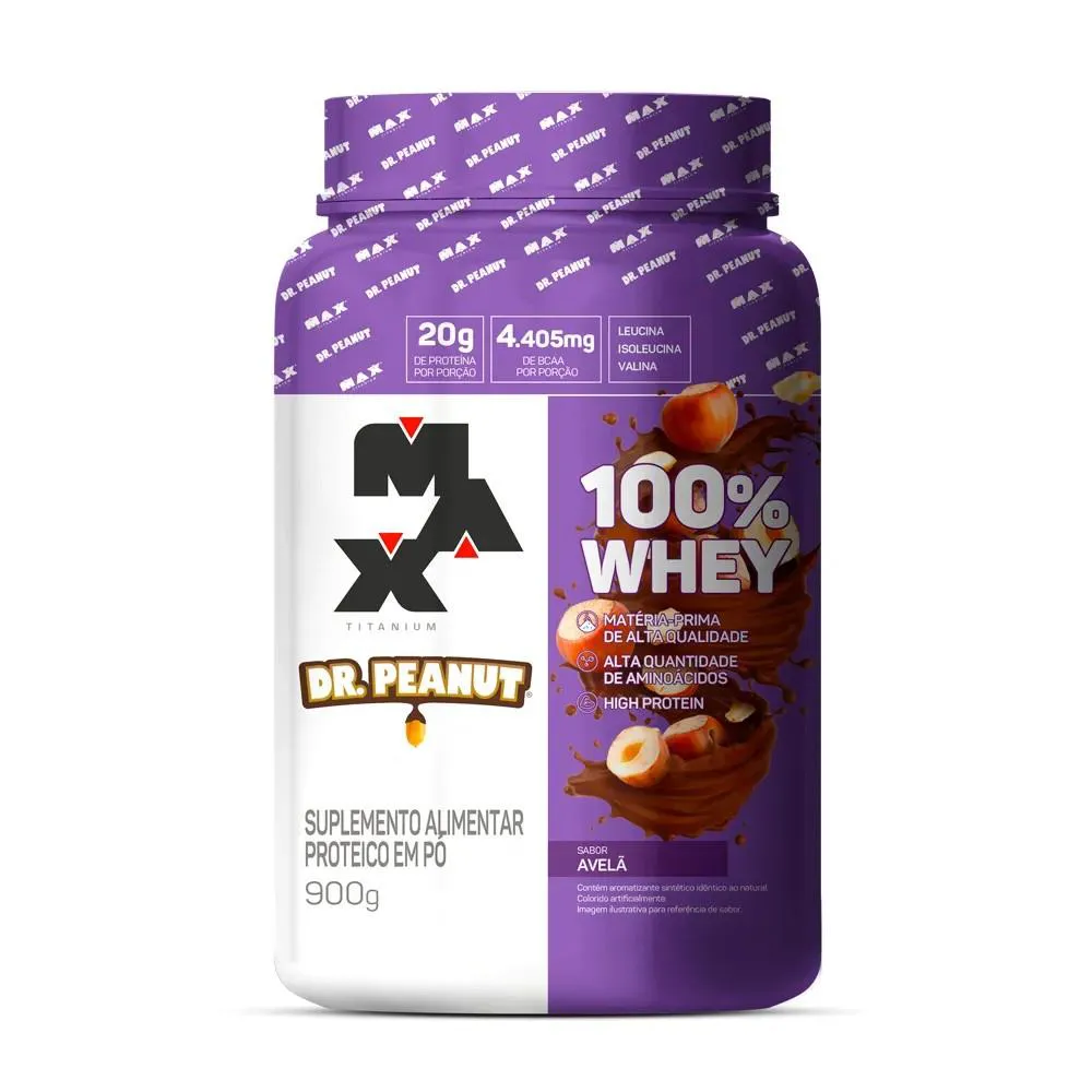 100% Whey Dr Peanut 900g - Max Titanium Avelã