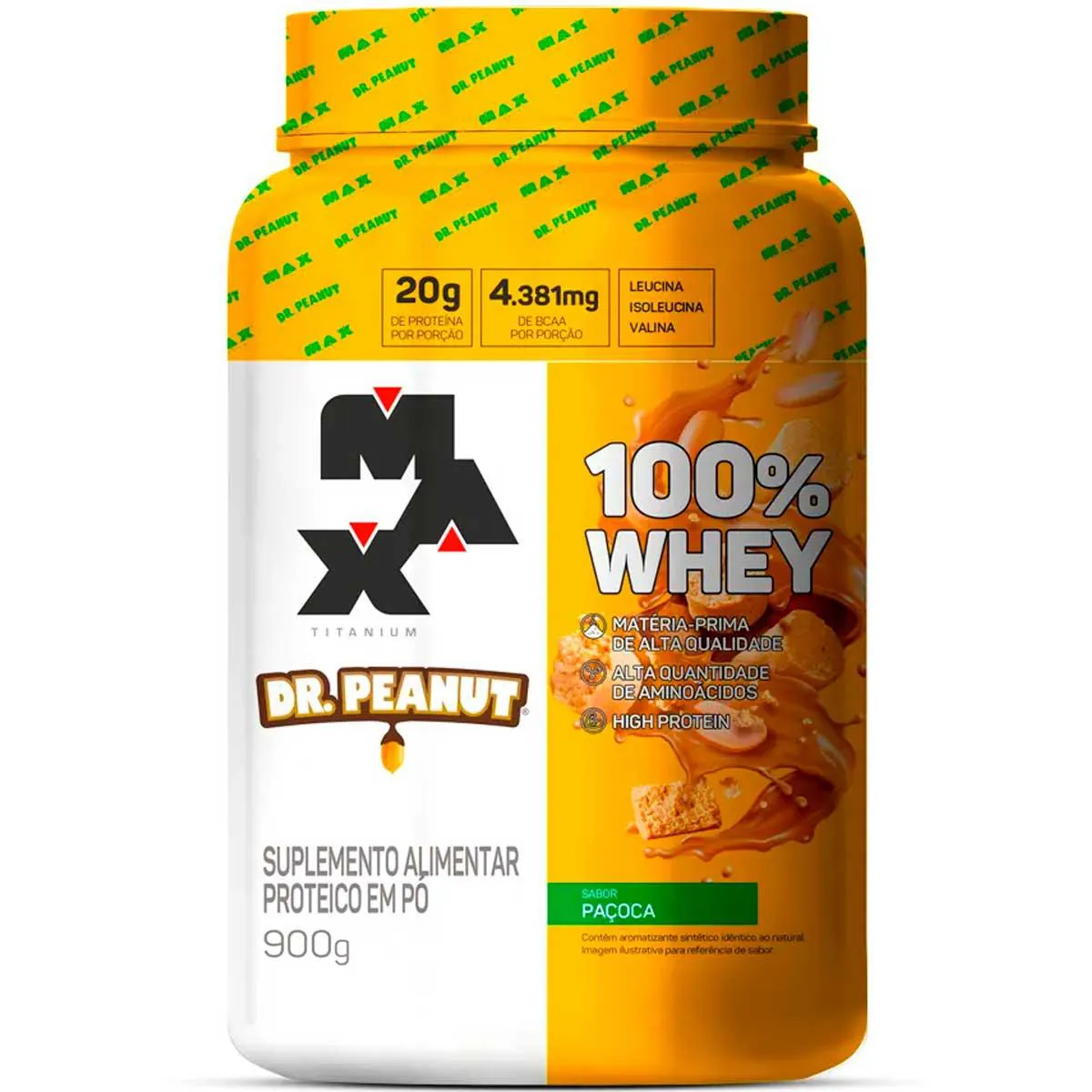 100% Whey Dr. Peanut - (900g) - Max Titanium Paçoca