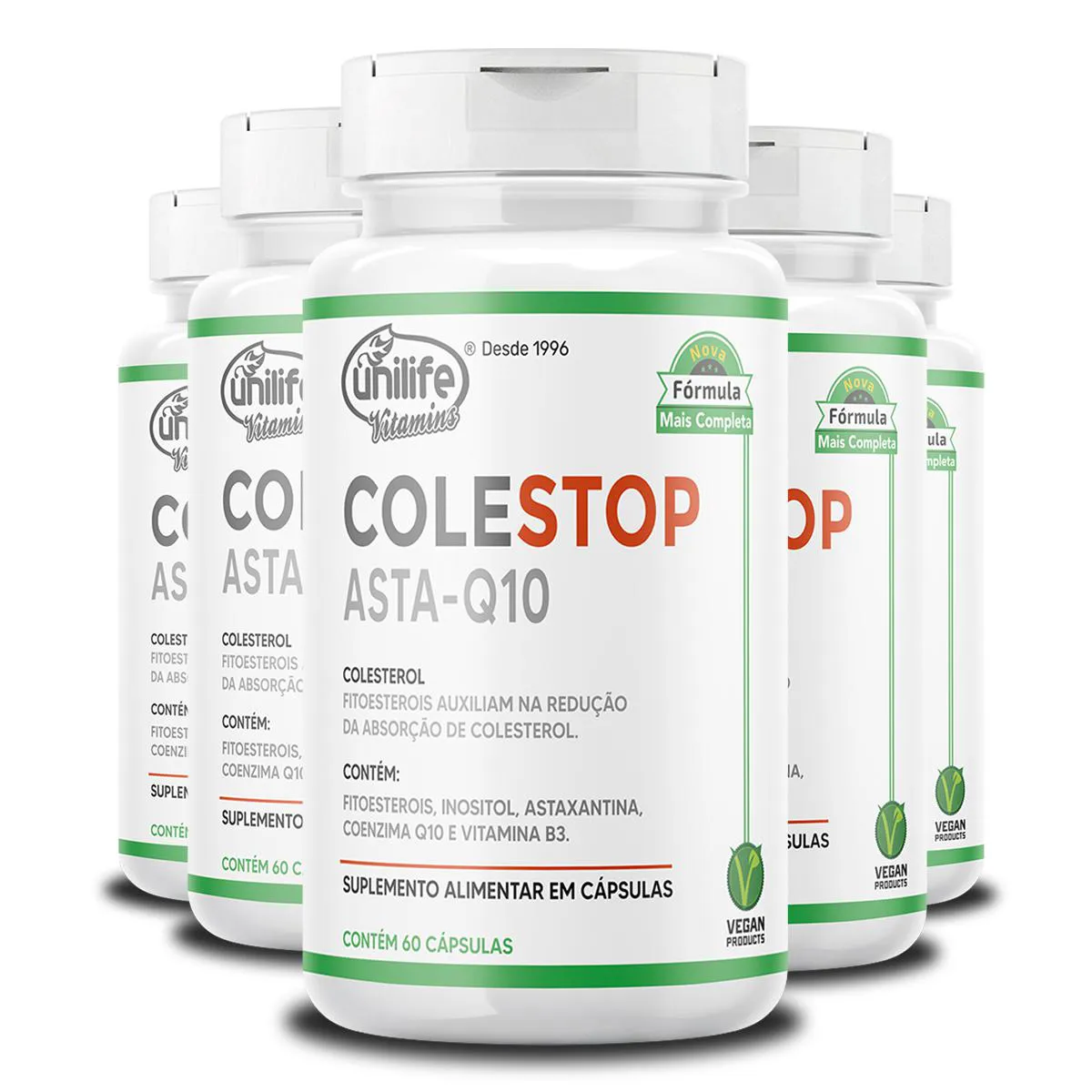 Kit 5 Colestop Asta Q10 Unilife 60 cápsulas