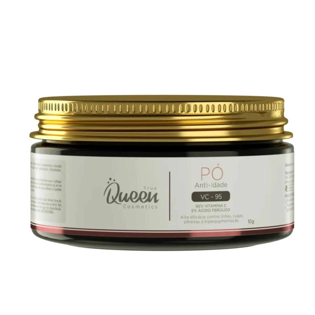 Pó 95% Vit. C Pura + 5% Ácido Ferúlico True Queen Cosmetic Momento de aplicação Dia/Noite Tipo de pele Todo tipo de pele    Oombe.com ID: ML