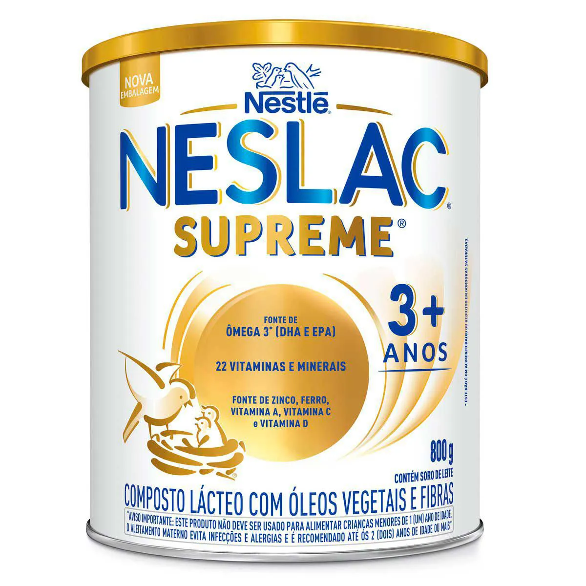 Composto Lácteo Neslac Supreme Nestlé Fase 3+ Anos 800g