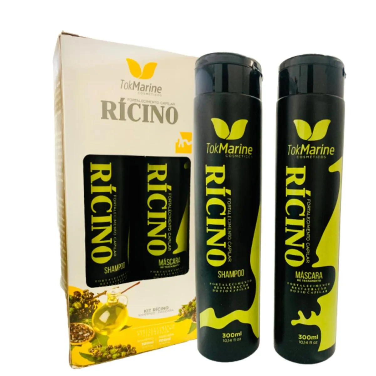Kit Shampoo E Máscara Rícino Tok Marine - 300ml