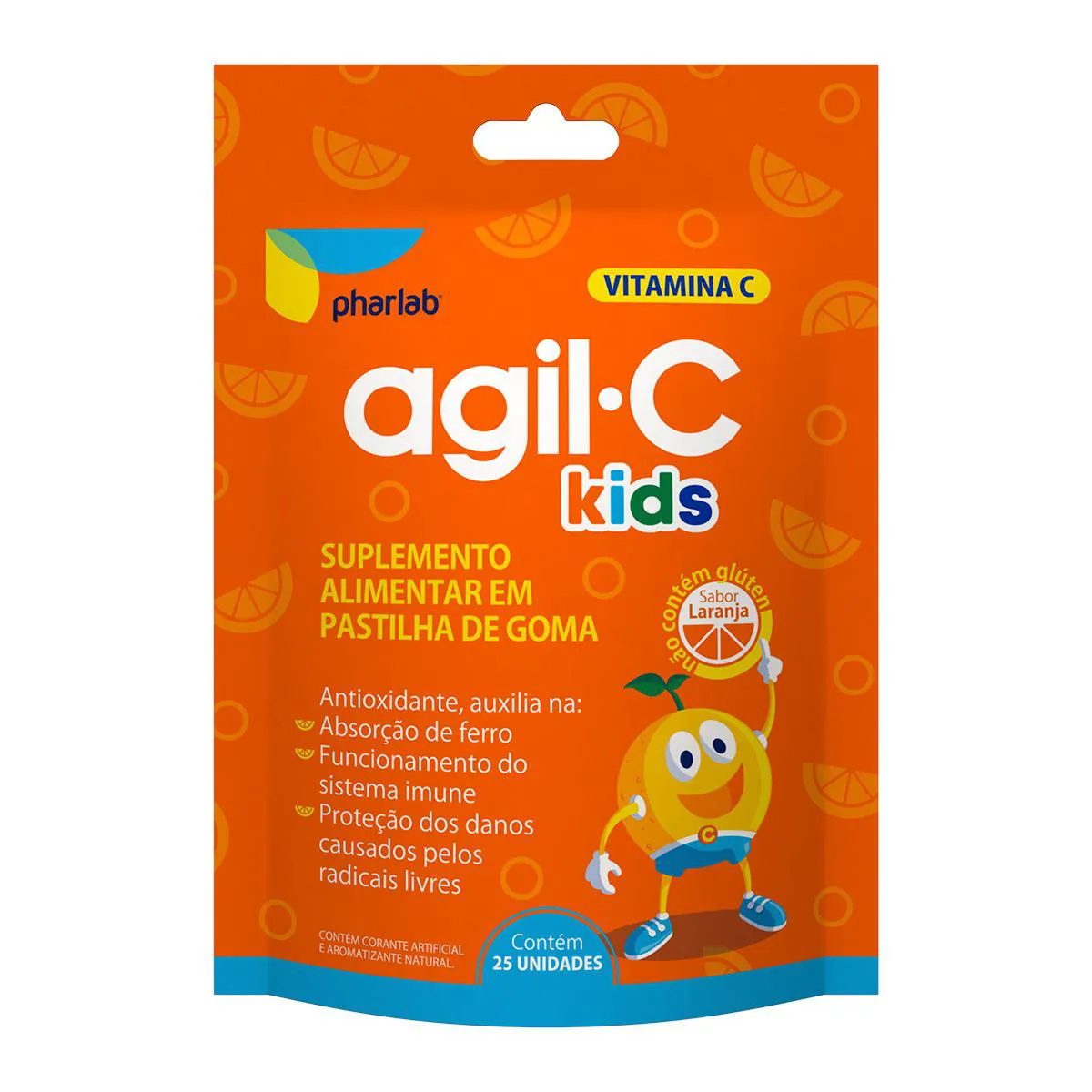 Agil-C Kids 30mg Laranja Envelope 25 Pastilhas de Goma