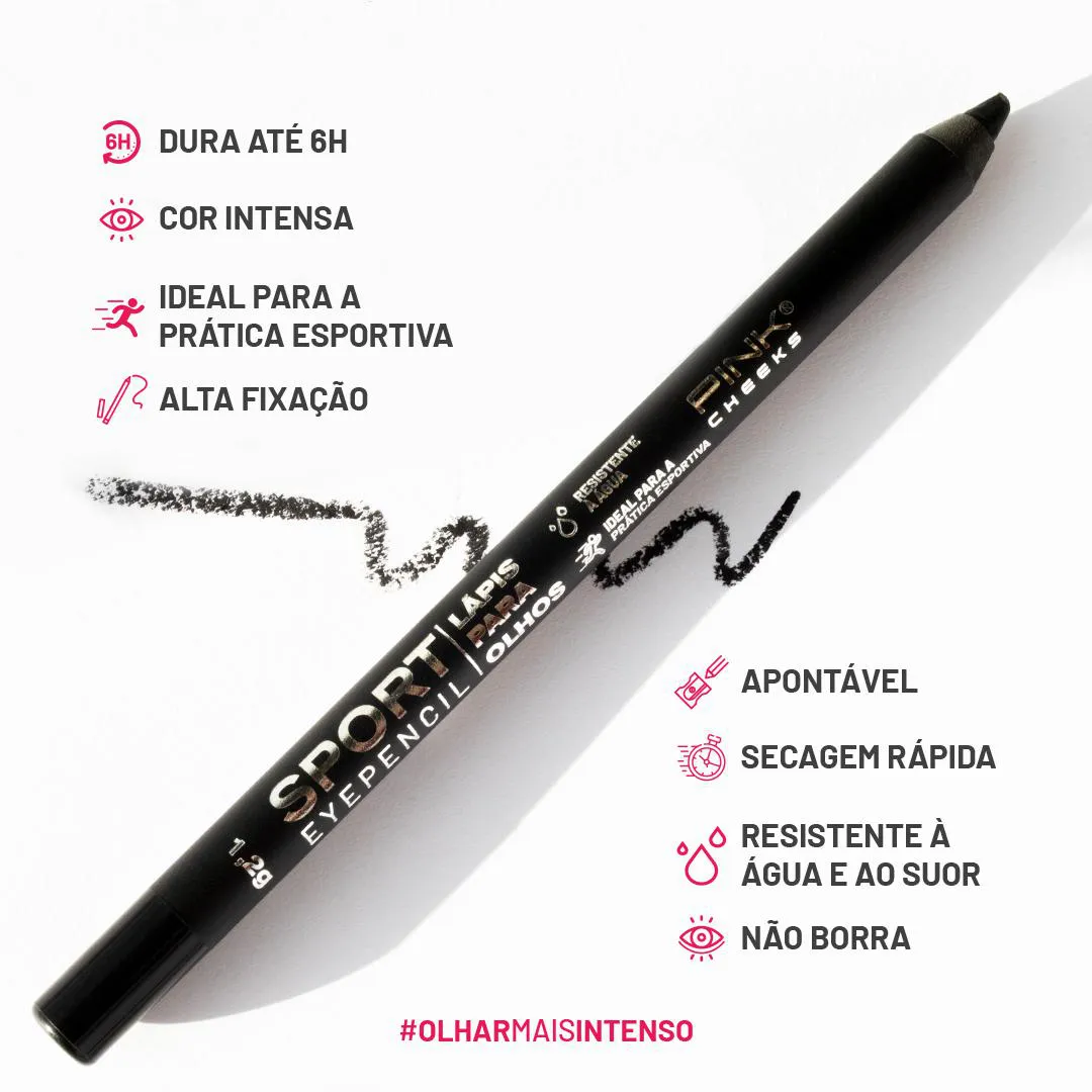 Lápis para Olhos Sport Eyepencil Preto 1,2g