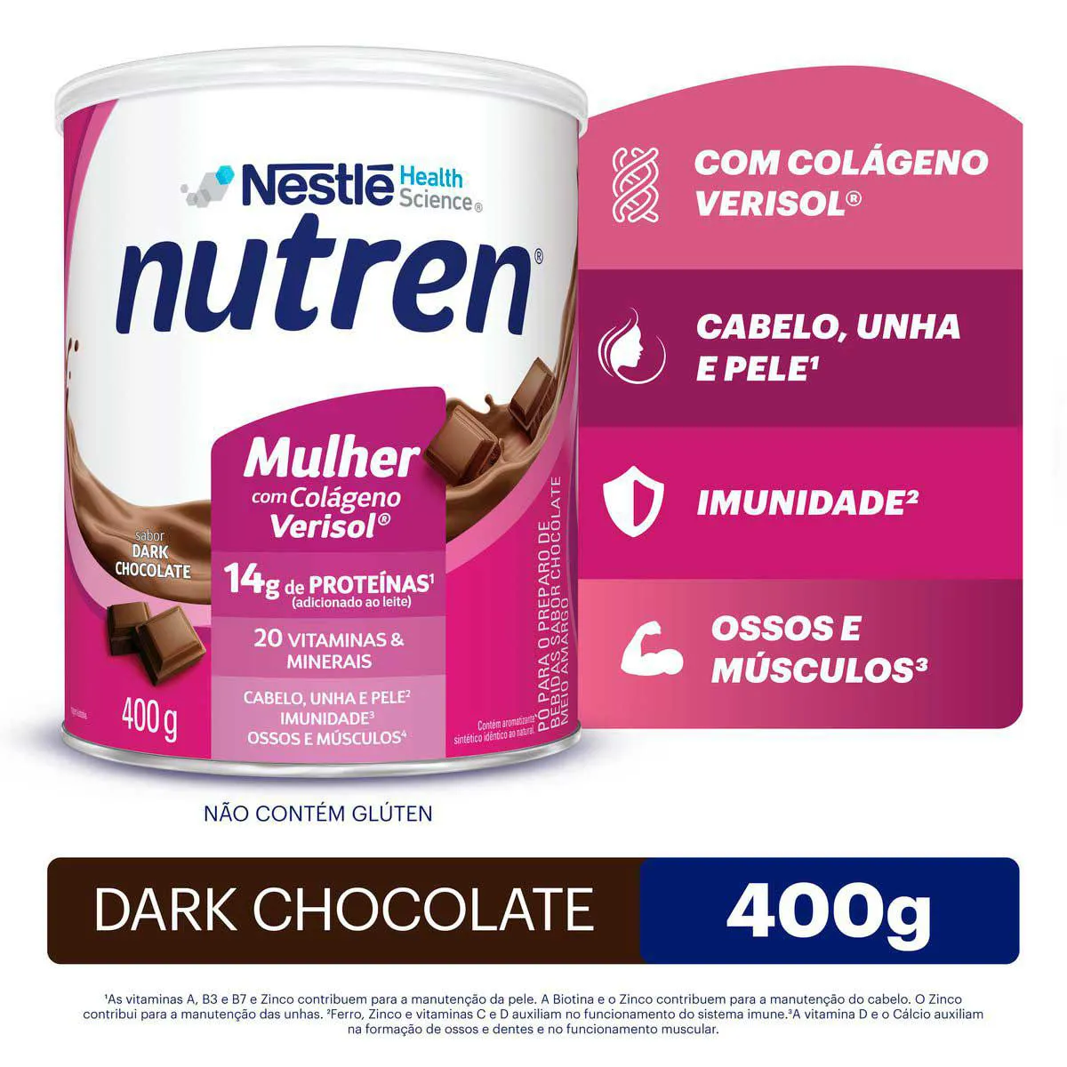 Suplemento Alimentar Nutren Beauty Dark Chocolate com 400g