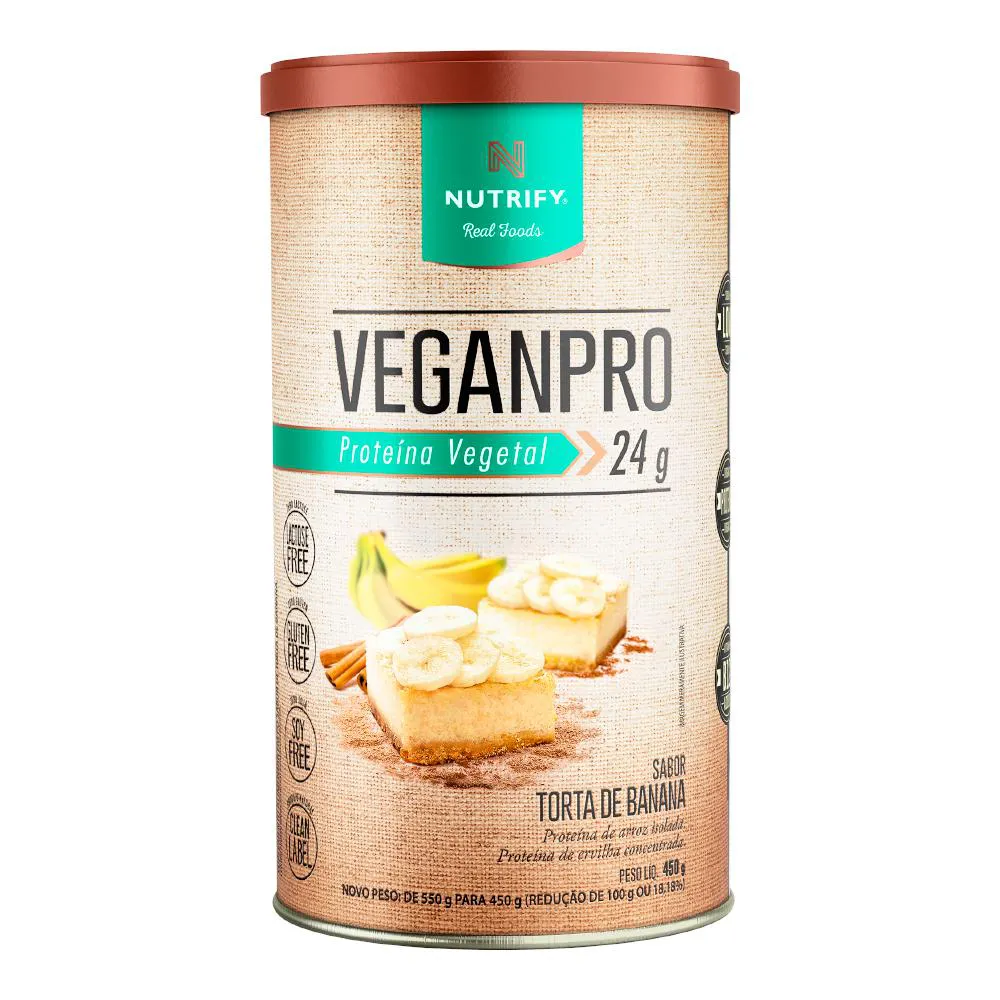 Veganpro Proteína Vegetal Torta com Banana Nutrify 450g
