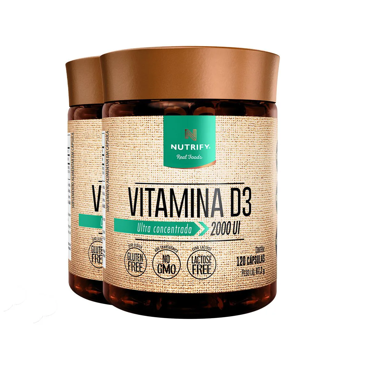 Kit 2 Vitamina D3 2000 UI Nutrify 120 Cápsulas