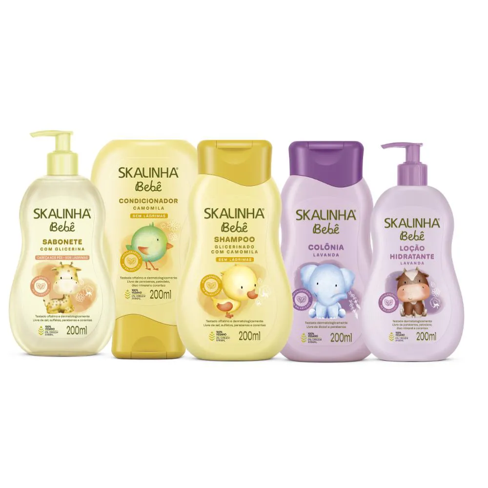 Kit Cuidado Bebê Infantil Hidrata Camomila Lavanda Skalinha