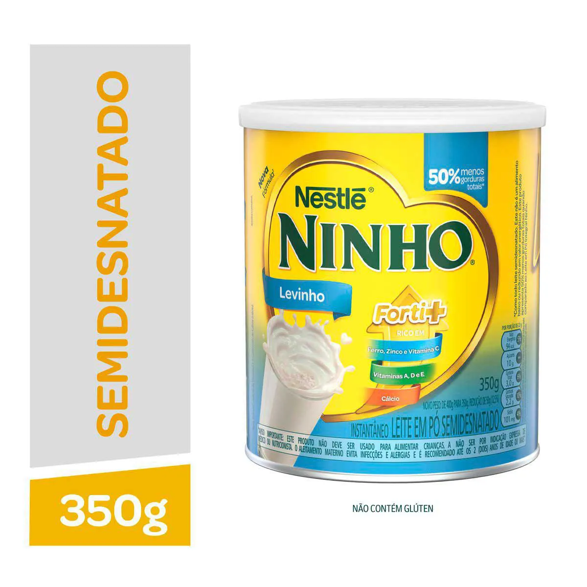 Leite em Pó Ninho Levinho Semidesnatado Nestlé  a partir de 1 ano 350g