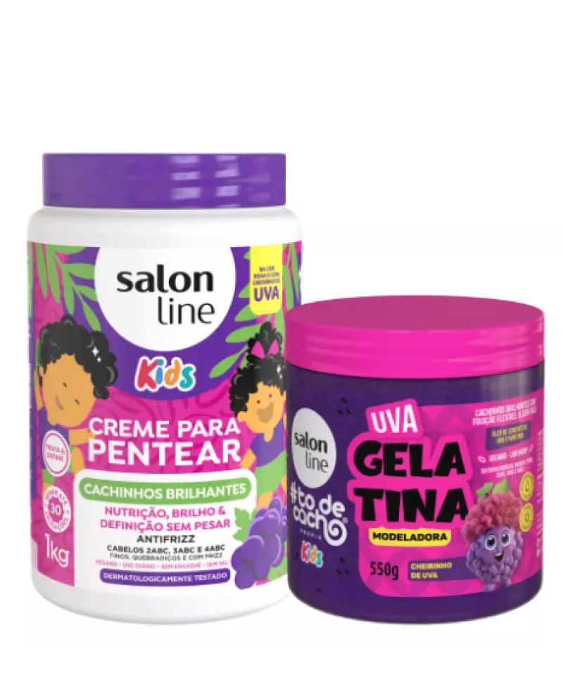 Kit Salon Line Kids Cachinhos Brilhantes Cr. Pent + Gelatina