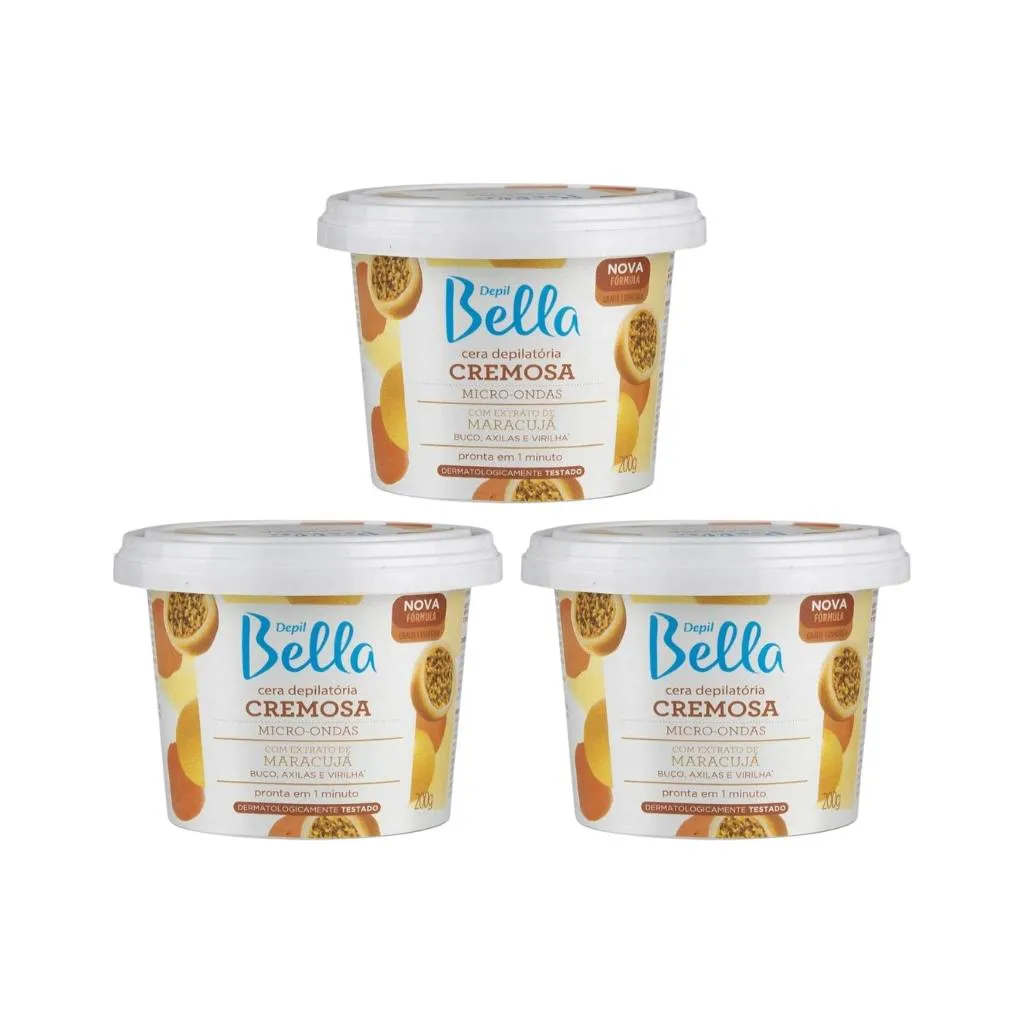 DEPILATORIO DEPIL BELLA CERA 200G MICRO MARACUJA - KIT C/3UN