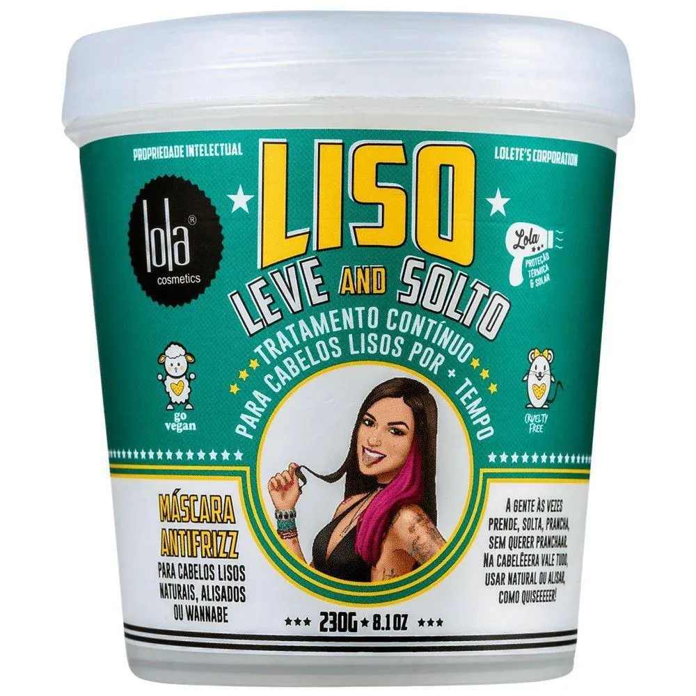 MáSCARA CONDICIONADORA LISO, LEVE E SOLTO LOLA COSMETICS 230G