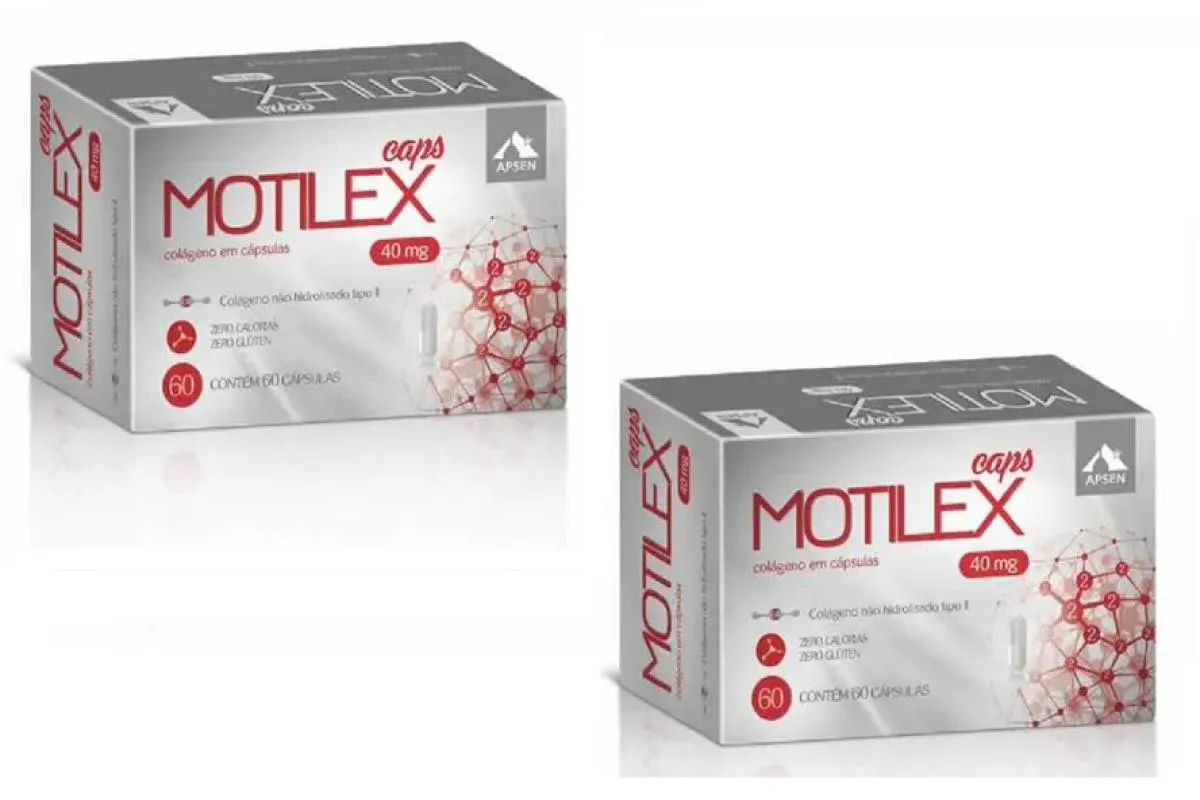 MOTILEX KIT C/2 CAIXAS C/60 CÁPSULAS CADA - COLÁGENO TIPO 2 NÃO HIDROLISADO PURO UC2