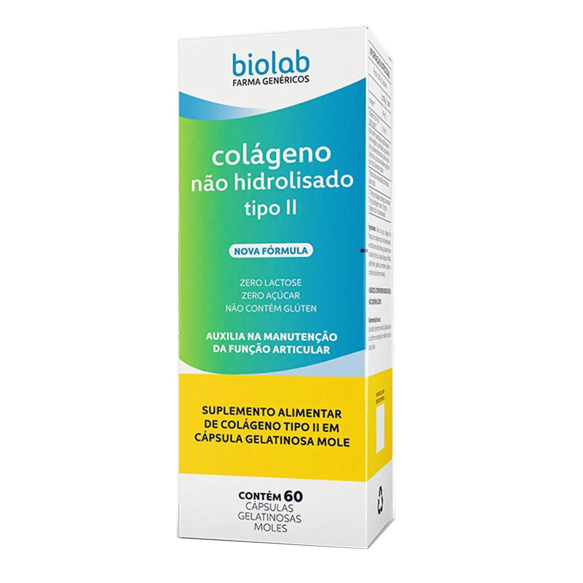 Colágeno Não Hidrolisado Tipo II 40mg Biolab 60 cápsulas