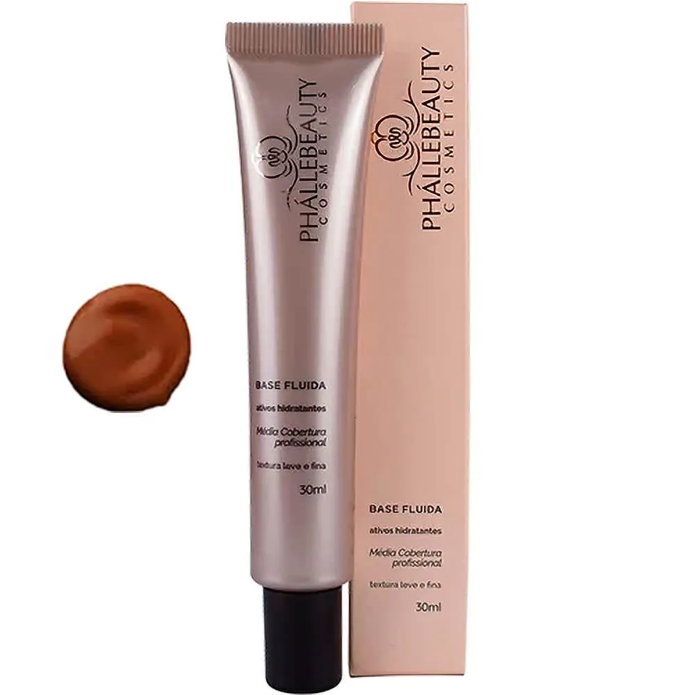Phállebeauty - Base Fluida Média Cobertura Efeito Aveludado Cor 08 30ml