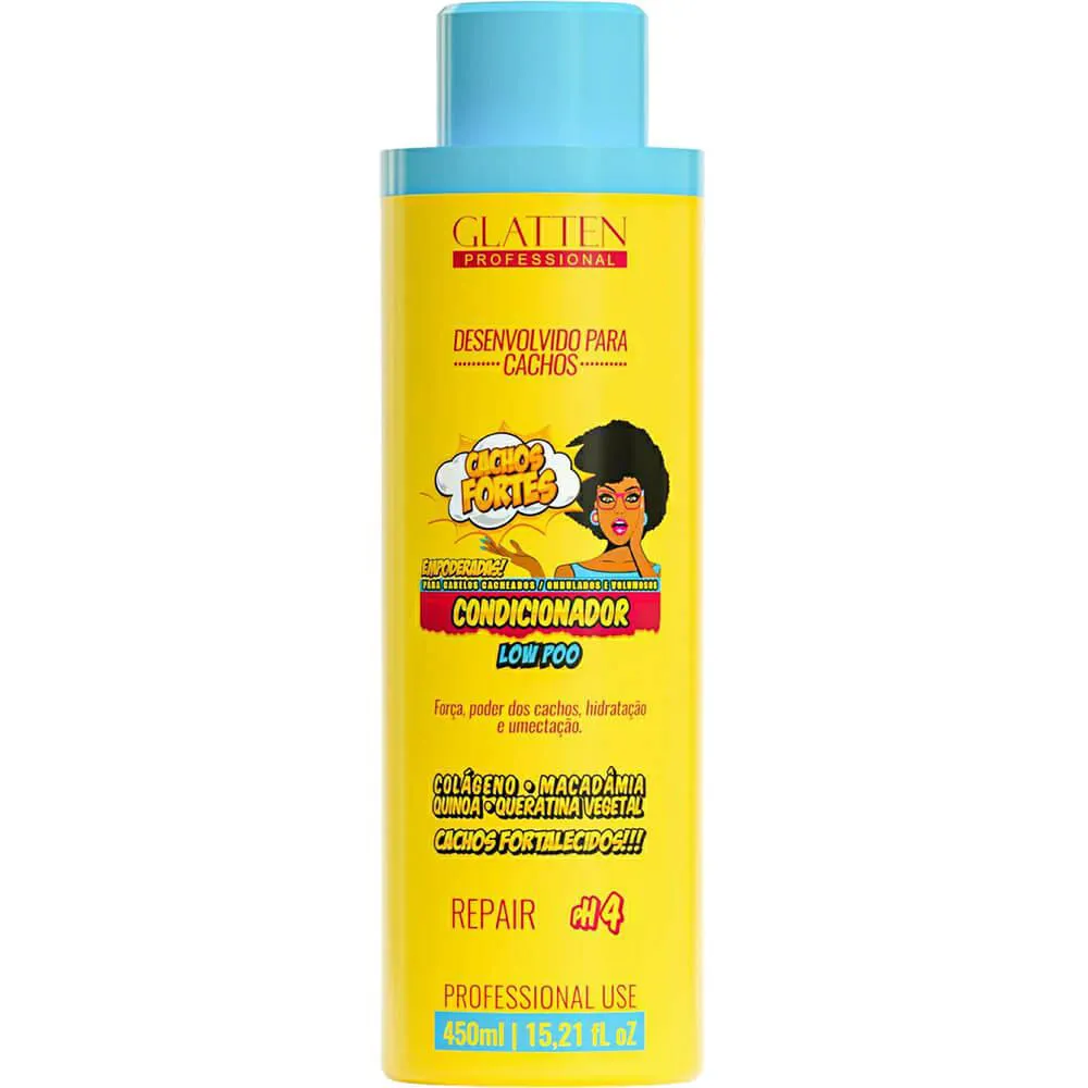 Condicionador Glatten Cachos Fortes Fortalecedor 450ml