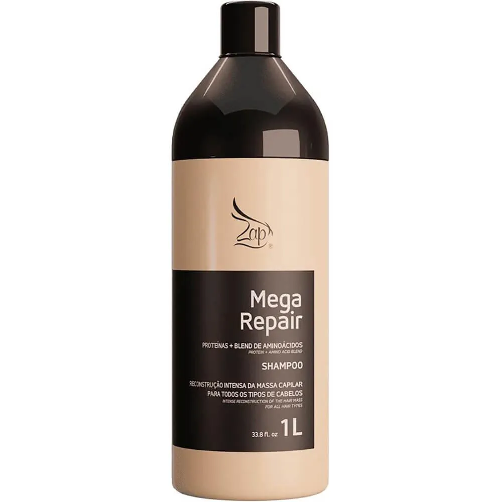 Shampoo Zap Mega Repair Reparador Reconstrução 1L
