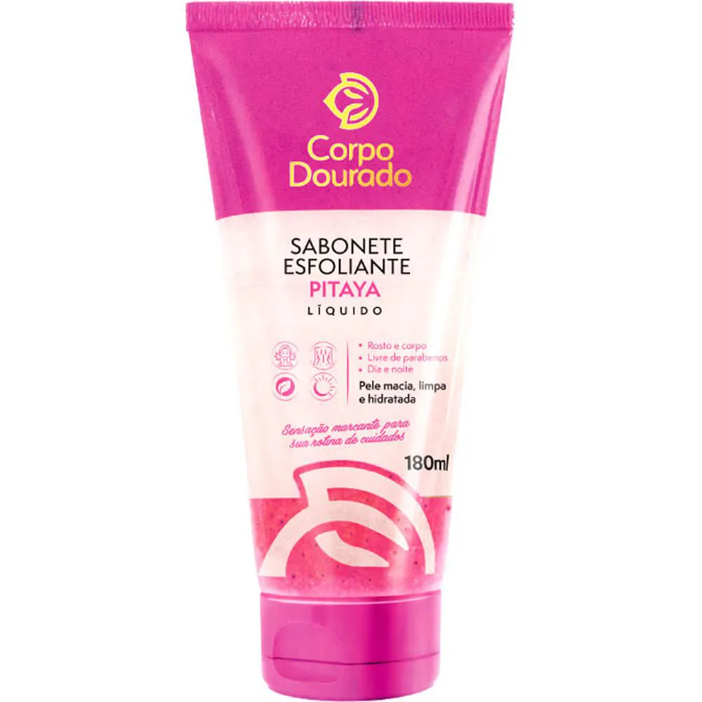 Corpo Dourado - Sabonete Esfoliante Líquido Rosto e Corpo Pitaya 180ml