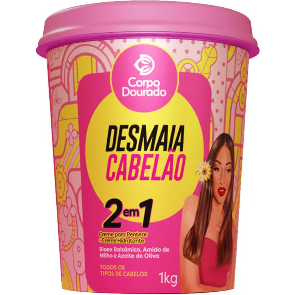 Corpo Dourado Desmaia Cabelão - Creme 2 em 1 de Pentear e Hidratação 1kg