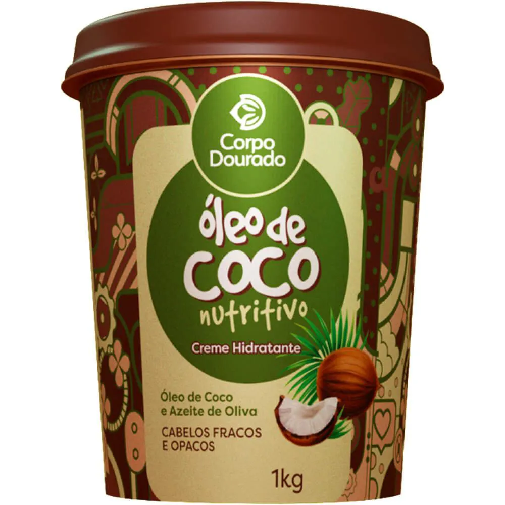 Corpo Dourado Óleo de Coco - Creme 2 em 1 de Pentear e Hidratação 1kg