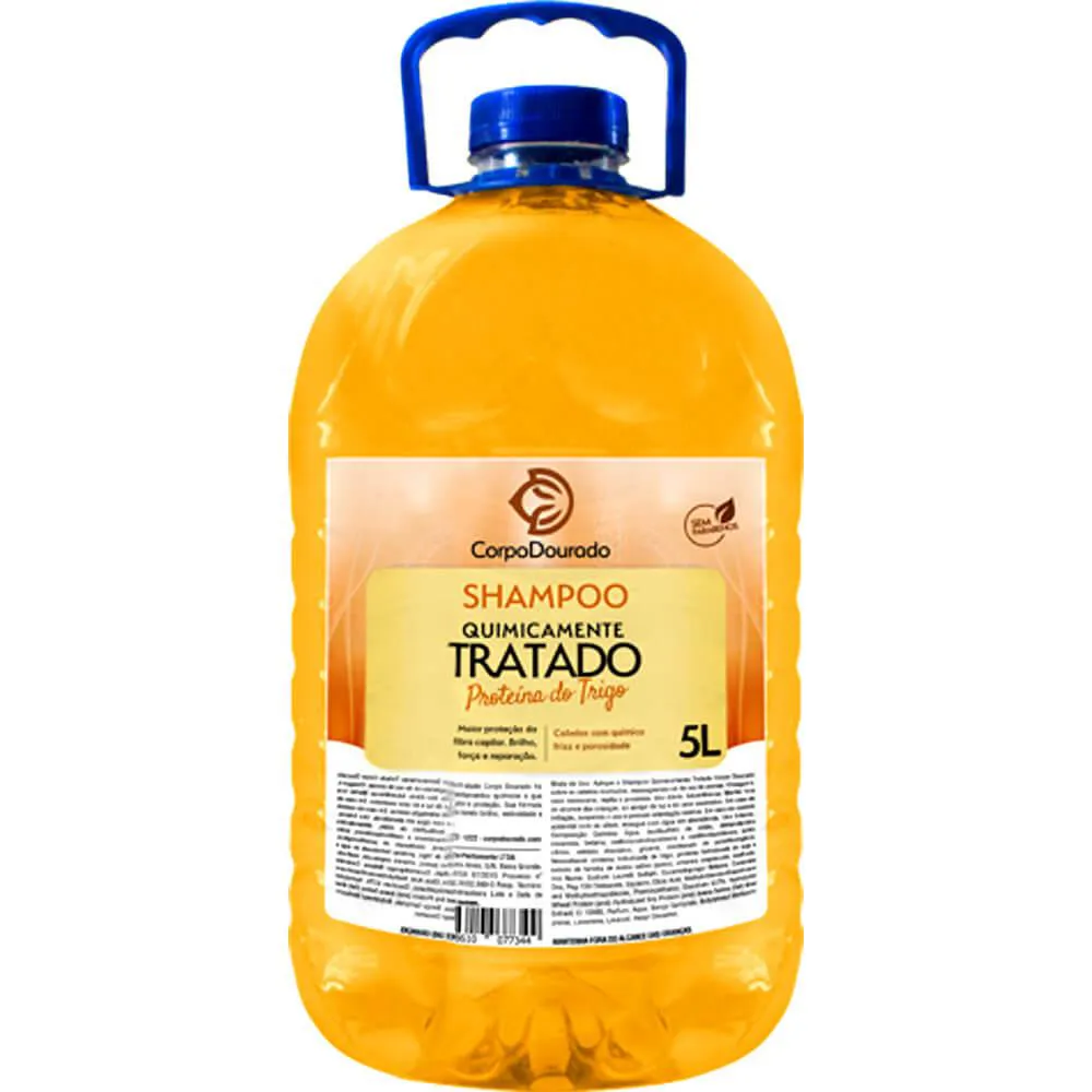 Shampoo Corpo Dourado Quimicamente Tratado Proteína do Trigo Brilho 5L