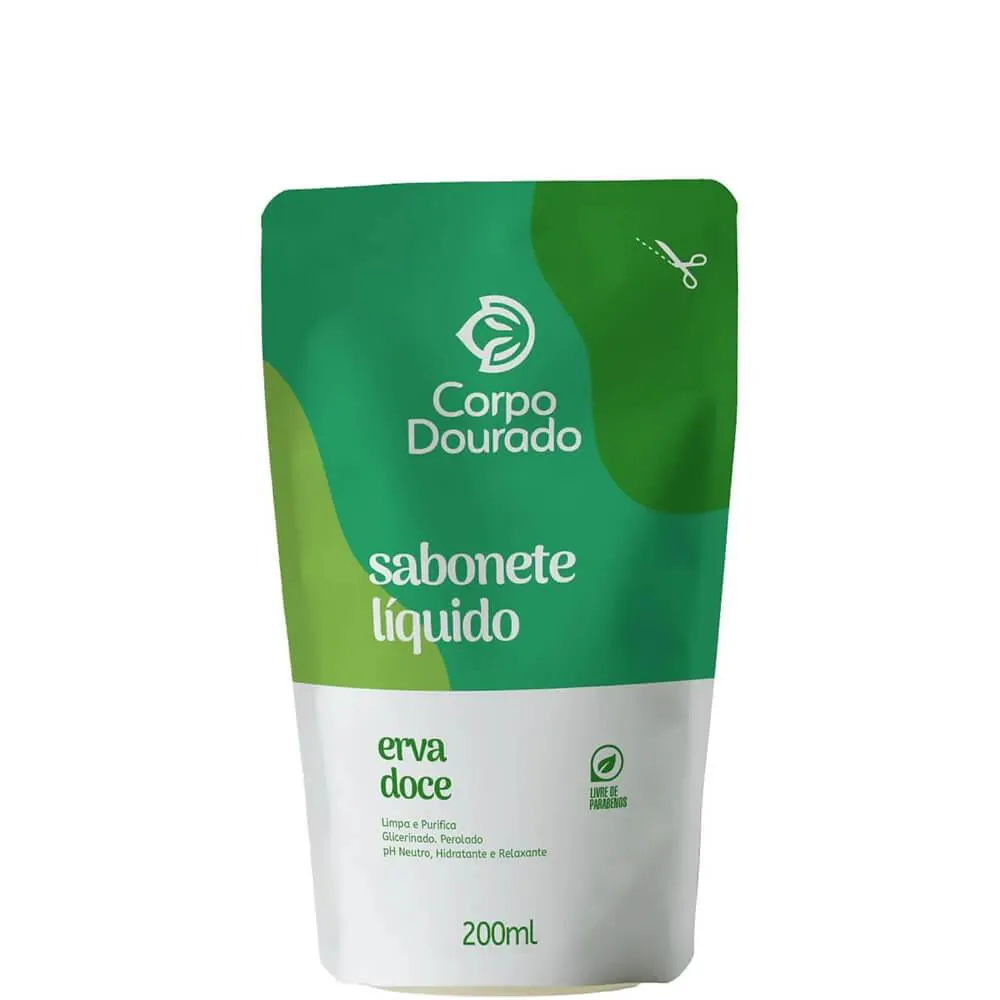 Corpo Dourado - Sabonete Líquido Corporal Erva Doce Refil 200ml
