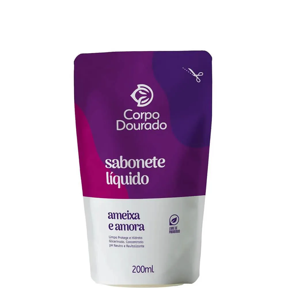 Corpo Dourado - Sabonete Líquido Corporal Amora e Ameixa Refil 200ml